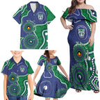 Warriors NAIDOC Week 2026 Personalised Family Matching Off Shoulder Maxi Dress and Hawaiian Shirt 50 Years of Deadly Aboriginal Art