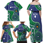 Warriors NAIDOC Week 2026 Personalised Family Matching Off Shoulder Maxi Dress and Hawaiian Shirt 50 Years of Deadly Aboriginal Art