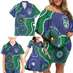 Warriors NAIDOC Week 2026 Personalised Family Matching Off Shoulder Short Dress and Hawaiian Shirt 50 Years of Deadly Aboriginal Art