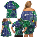 Warriors NAIDOC Week 2026 Personalised Family Matching Off Shoulder Short Dress and Hawaiian Shirt 50 Years of Deadly Aboriginal Art
