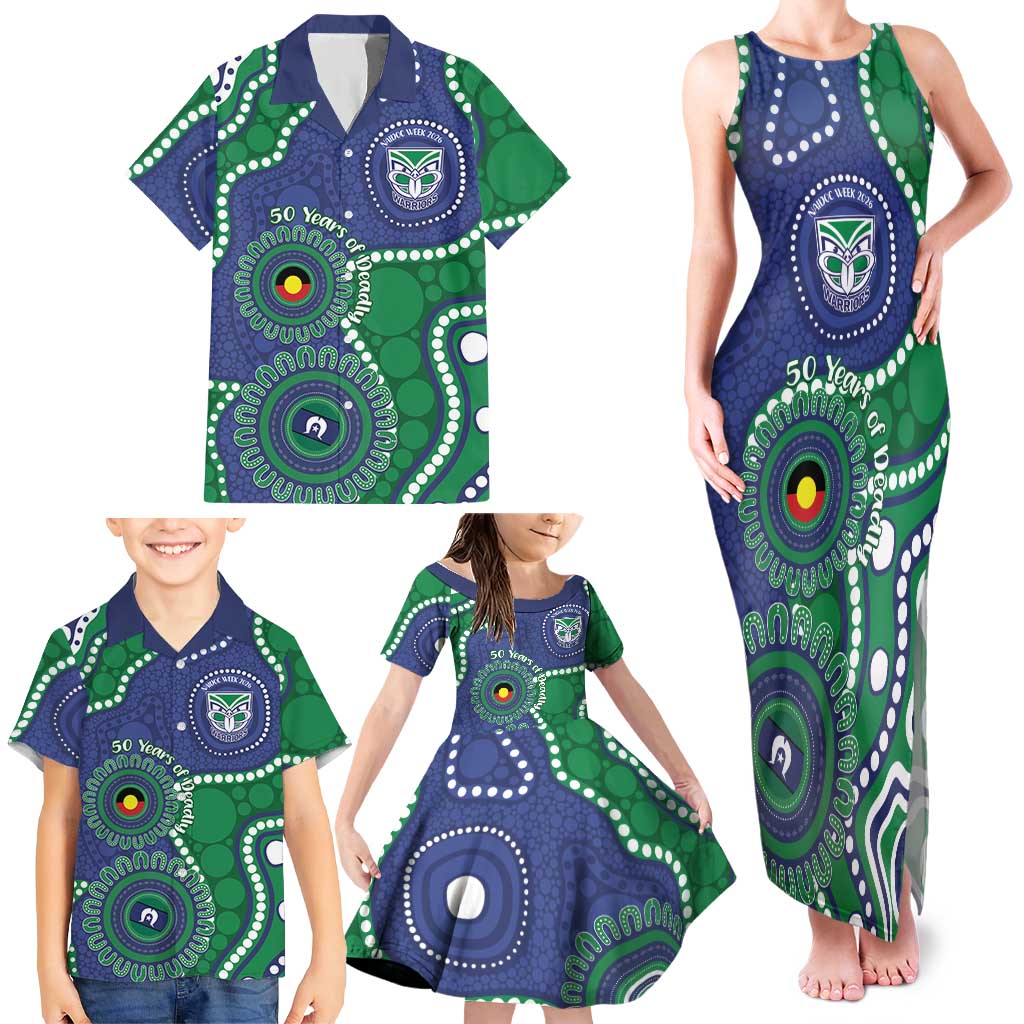 Warriors NAIDOC Week 2026 Personalised Family Matching Tank Maxi Dress and Hawaiian Shirt 50 Years of Deadly Aboriginal Art