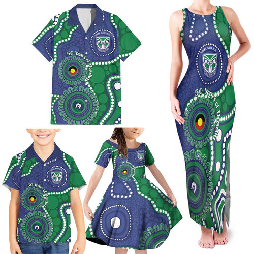 Warriors NAIDOC Week 2026 Personalised Family Matching Tank Maxi Dress and Hawaiian Shirt 50 Years of Deadly Aboriginal Art