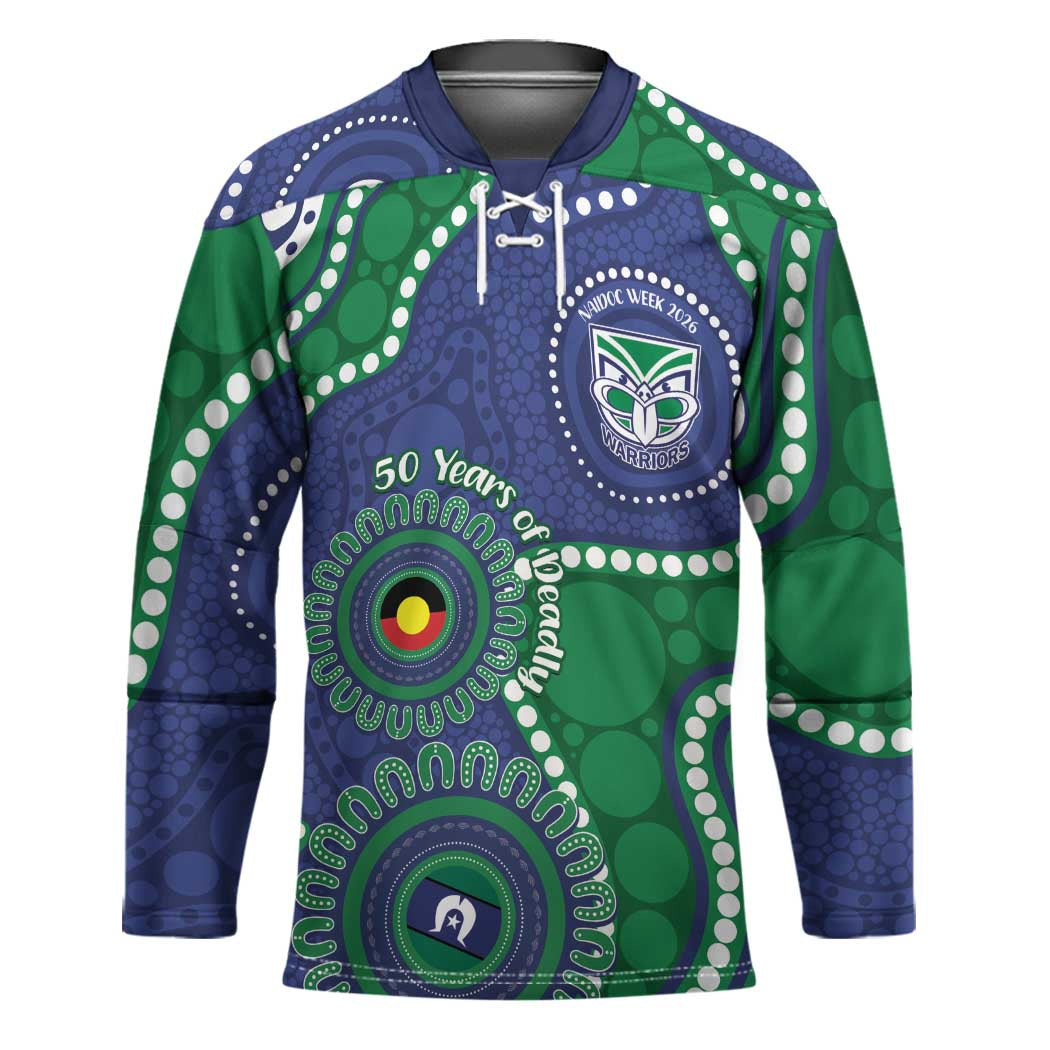 Warriors NAIDOC Week 2026 Personalised Hockey Jersey 50 Years of Deadly Aboriginal Art