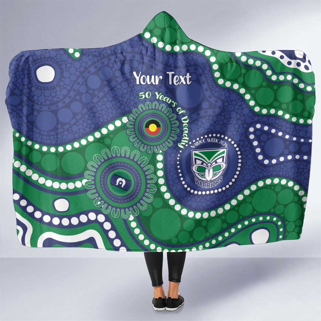 Warriors NAIDOC Week 2026 Personalised Hooded Blanket 50 Years of Deadly Aboriginal Art