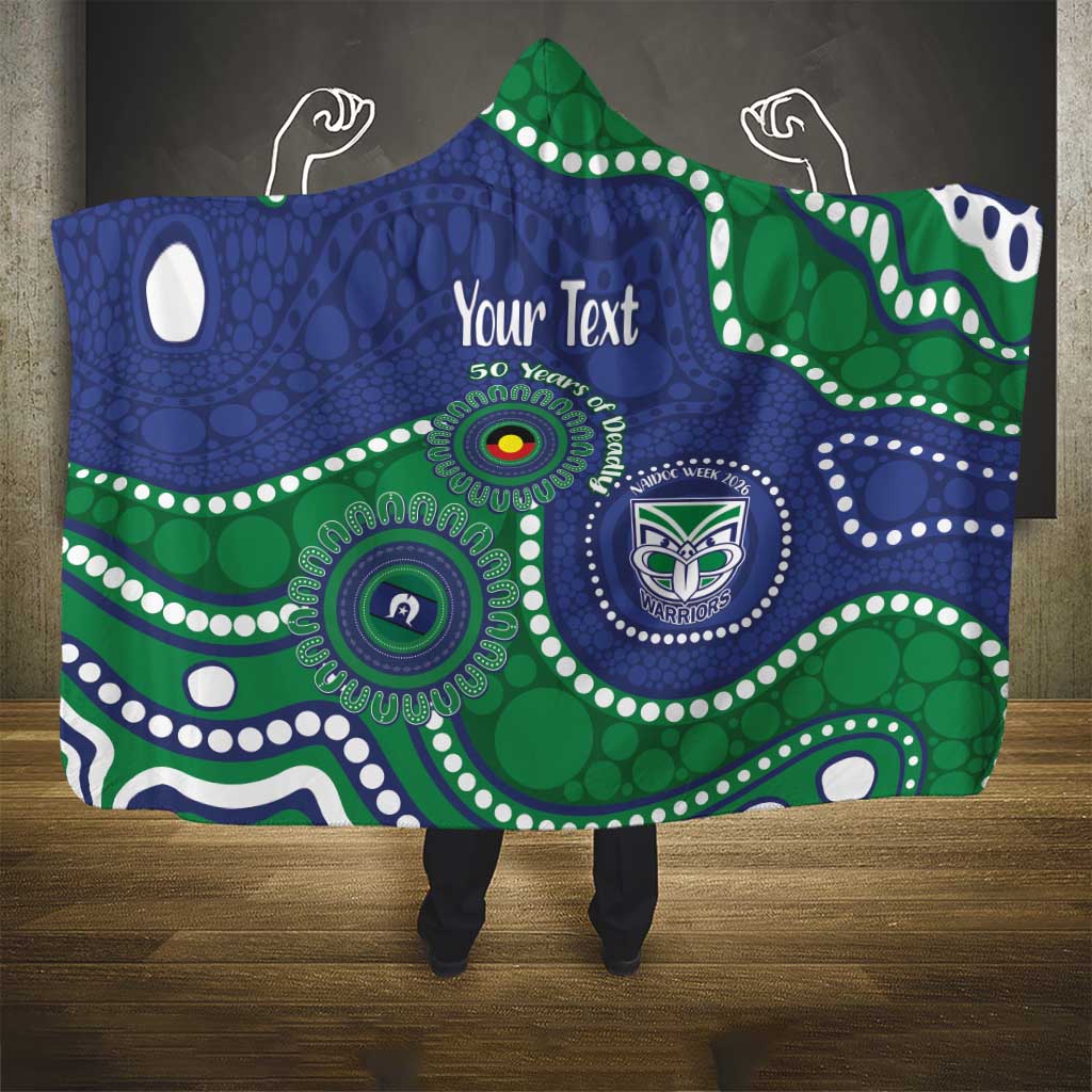 Warriors NAIDOC Week 2026 Personalised Hooded Blanket 50 Years of Deadly Aboriginal Art