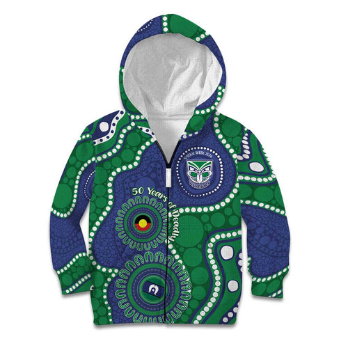Warriors NAIDOC Week 2026 Personalised Kid Hoodie 50 Years of Deadly Aboriginal Art