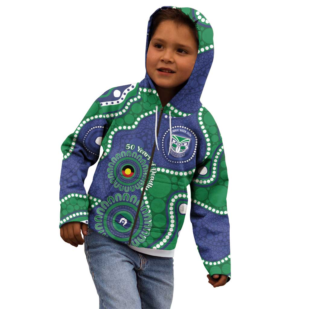 Warriors NAIDOC Week 2026 Personalised Kid Hoodie 50 Years of Deadly Aboriginal Art