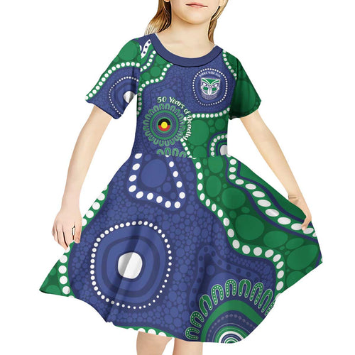 Warriors NAIDOC Week 2026 Personalised Kid Short Sleeve Dress 50 Years of Deadly Aboriginal Art