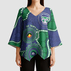 Warriors NAIDOC Week 2026 Personalised Kimono Sleeve Blouse 50 Years of Deadly Aboriginal Art
