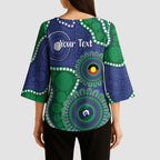 Warriors NAIDOC Week 2026 Personalised Kimono Sleeve Blouse 50 Years of Deadly Aboriginal Art
