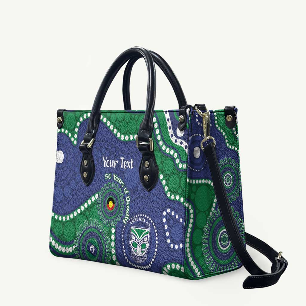 Warriors NAIDOC Week 2026 Personalised Leather Bag 50 Years of Deadly Aboriginal Art