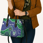 Warriors NAIDOC Week 2026 Personalised Leather Bag 50 Years of Deadly Aboriginal Art