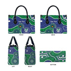 Warriors NAIDOC Week 2026 Personalised Leather Bag 50 Years of Deadly Aboriginal Art