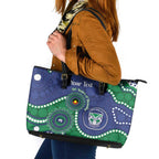 Warriors NAIDOC Week 2026 Personalised Leather Tote Bag 50 Years of Deadly Aboriginal Art