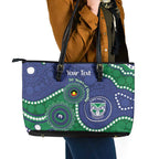 Warriors NAIDOC Week 2026 Personalised Leather Tote Bag 50 Years of Deadly Aboriginal Art