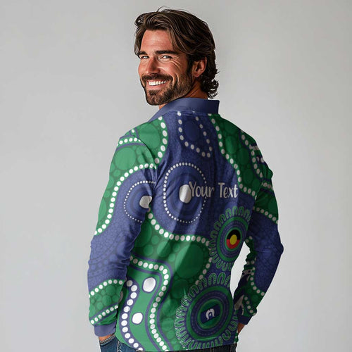 Warriors NAIDOC Week 2026 Personalised Long Sleeve Polo Shirt 50 Years of Deadly Aboriginal Art