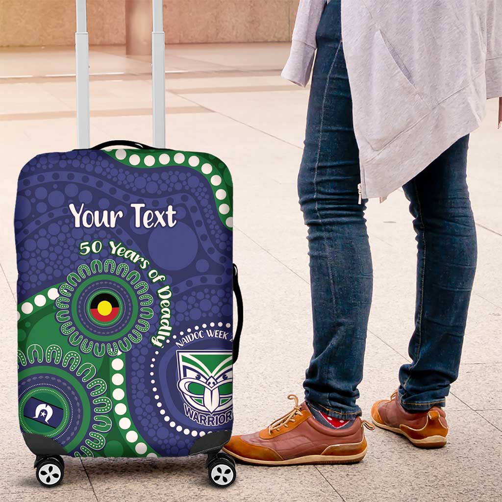 Warriors NAIDOC Week 2026 Personalised Luggage Cover 50 Years of Deadly Aboriginal Art