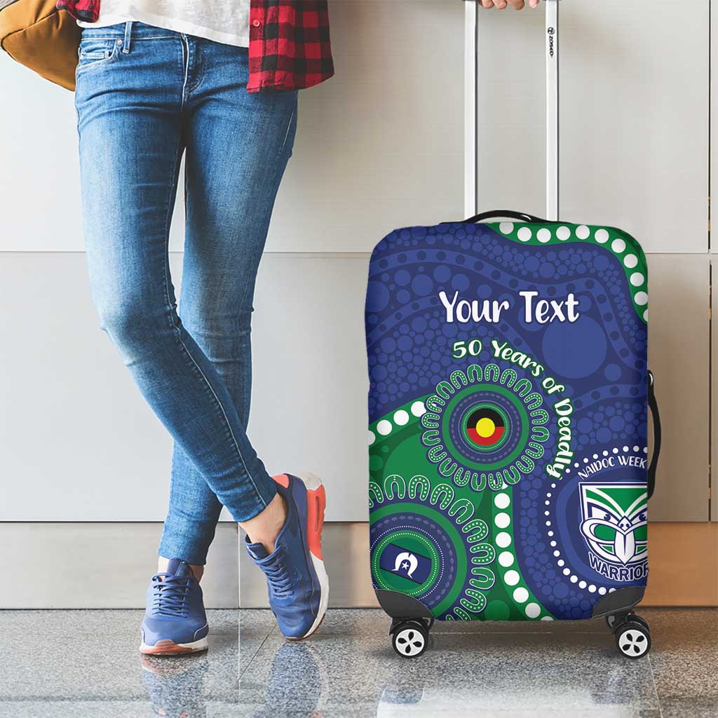 Warriors NAIDOC Week 2026 Personalised Luggage Cover 50 Years of Deadly Aboriginal Art