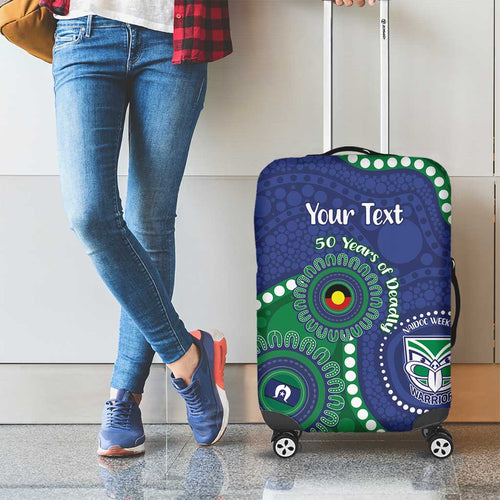 Warriors NAIDOC Week 2026 Personalised Luggage Cover 50 Years of Deadly Aboriginal Art