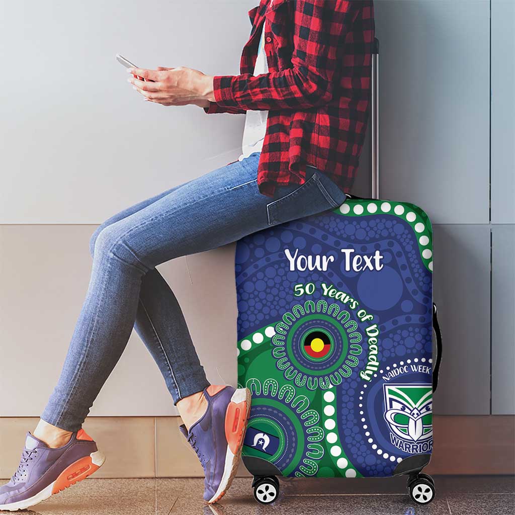 Warriors NAIDOC Week 2026 Personalised Luggage Cover 50 Years of Deadly Aboriginal Art
