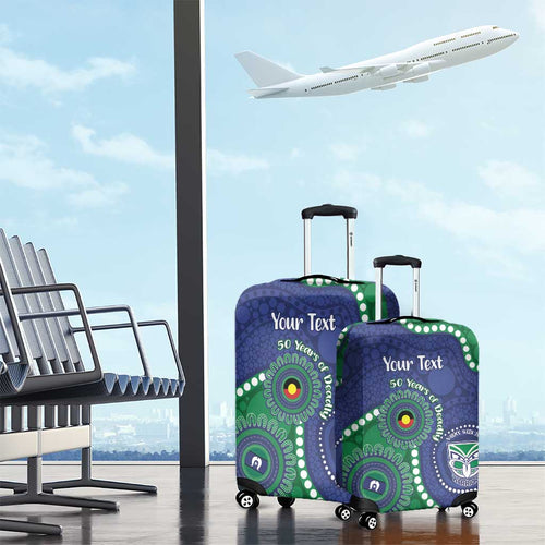 Warriors NAIDOC Week 2026 Personalised Luggage Cover 50 Years of Deadly Aboriginal Art