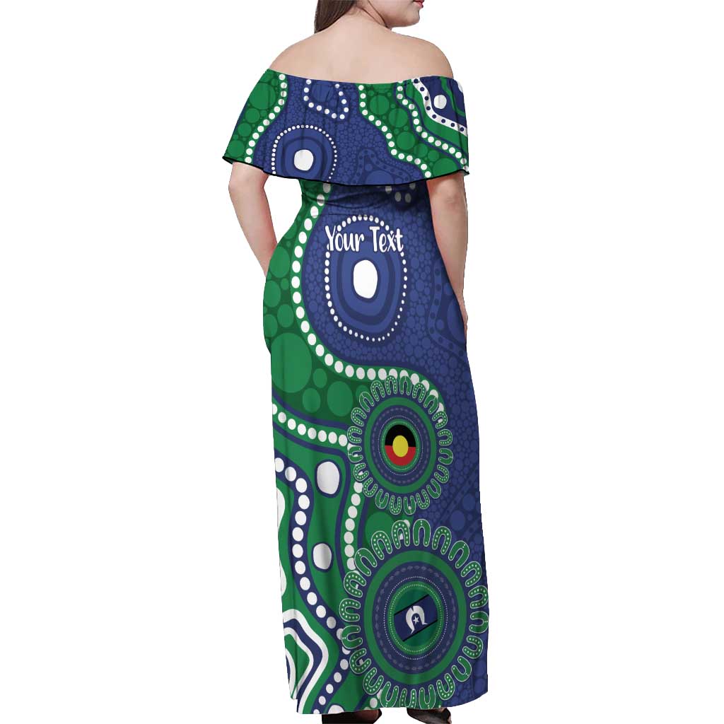 Warriors NAIDOC Week 2026 Personalised Off Shoulder Maxi Dress 50 Years of Deadly Aboriginal Art