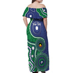 Warriors NAIDOC Week 2026 Personalised Off Shoulder Maxi Dress 50 Years of Deadly Aboriginal Art
