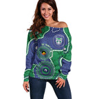 Warriors NAIDOC Week 2026 Personalised Off Shoulder Sweater 50 Years of Deadly Aboriginal Art