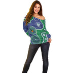 Warriors NAIDOC Week 2026 Personalised Off Shoulder Sweater 50 Years of Deadly Aboriginal Art