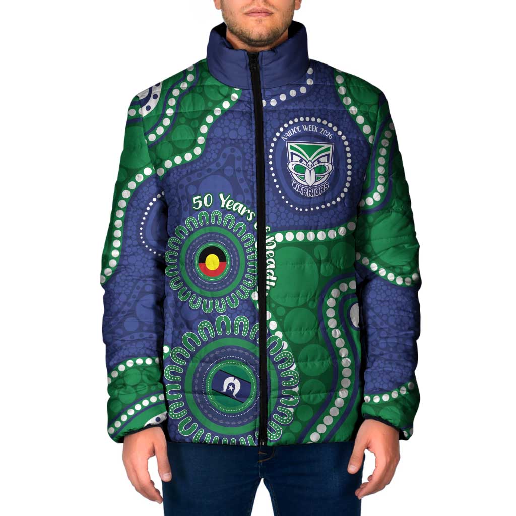 Warriors NAIDOC Week 2026 Personalised Padded Jacket 50 Years of Deadly Aboriginal Art