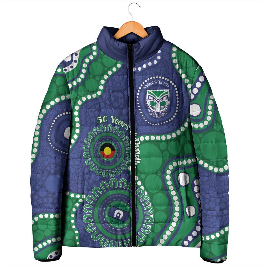 Warriors NAIDOC Week 2026 Personalised Padded Jacket 50 Years of Deadly Aboriginal Art