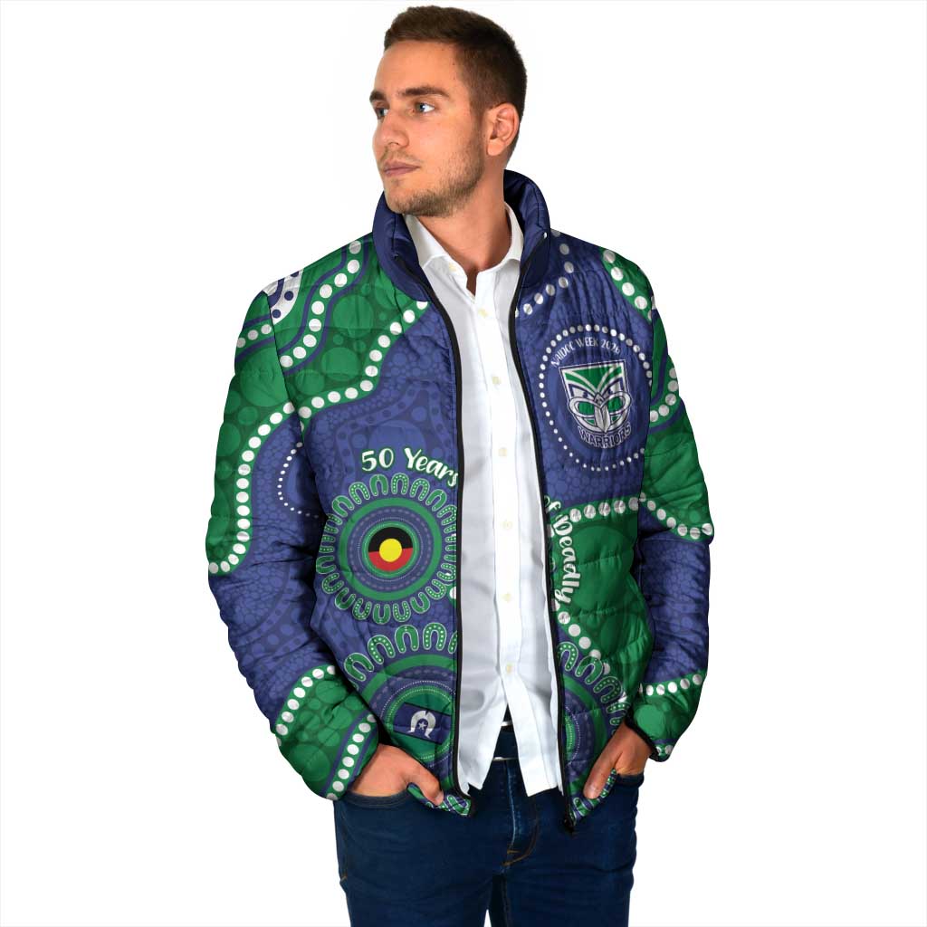 Warriors NAIDOC Week 2026 Personalised Padded Jacket 50 Years of Deadly Aboriginal Art