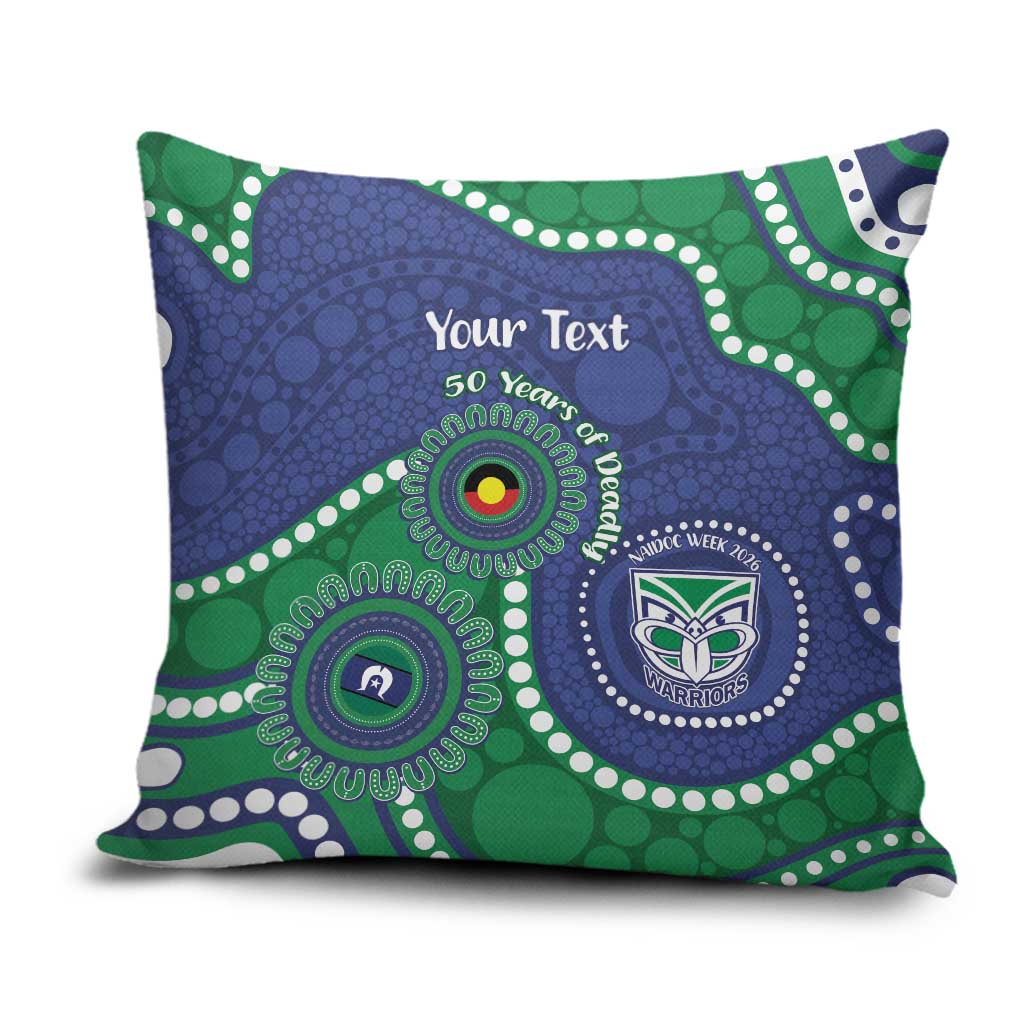 Warriors NAIDOC Week 2026 Personalised Pillow Cover 50 Years of Deadly Aboriginal Art