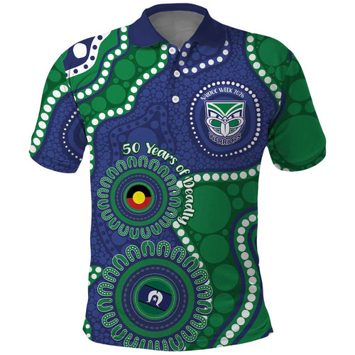 Warriors NAIDOC Week 2026 Personalised Polo Shirt 50 Years of Deadly Aboriginal Art