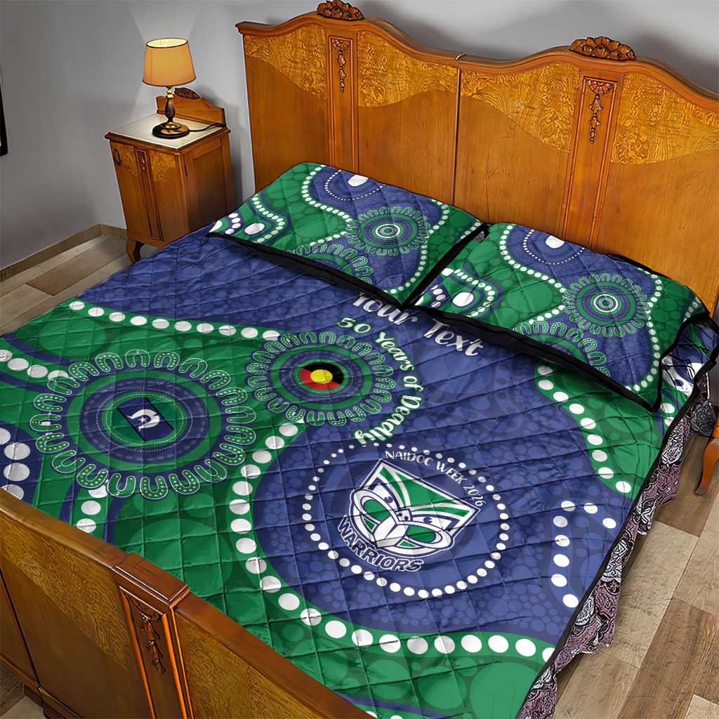 Warriors NAIDOC Week 2026 Personalised Quilt Bed Set 50 Years of Deadly Aboriginal Art