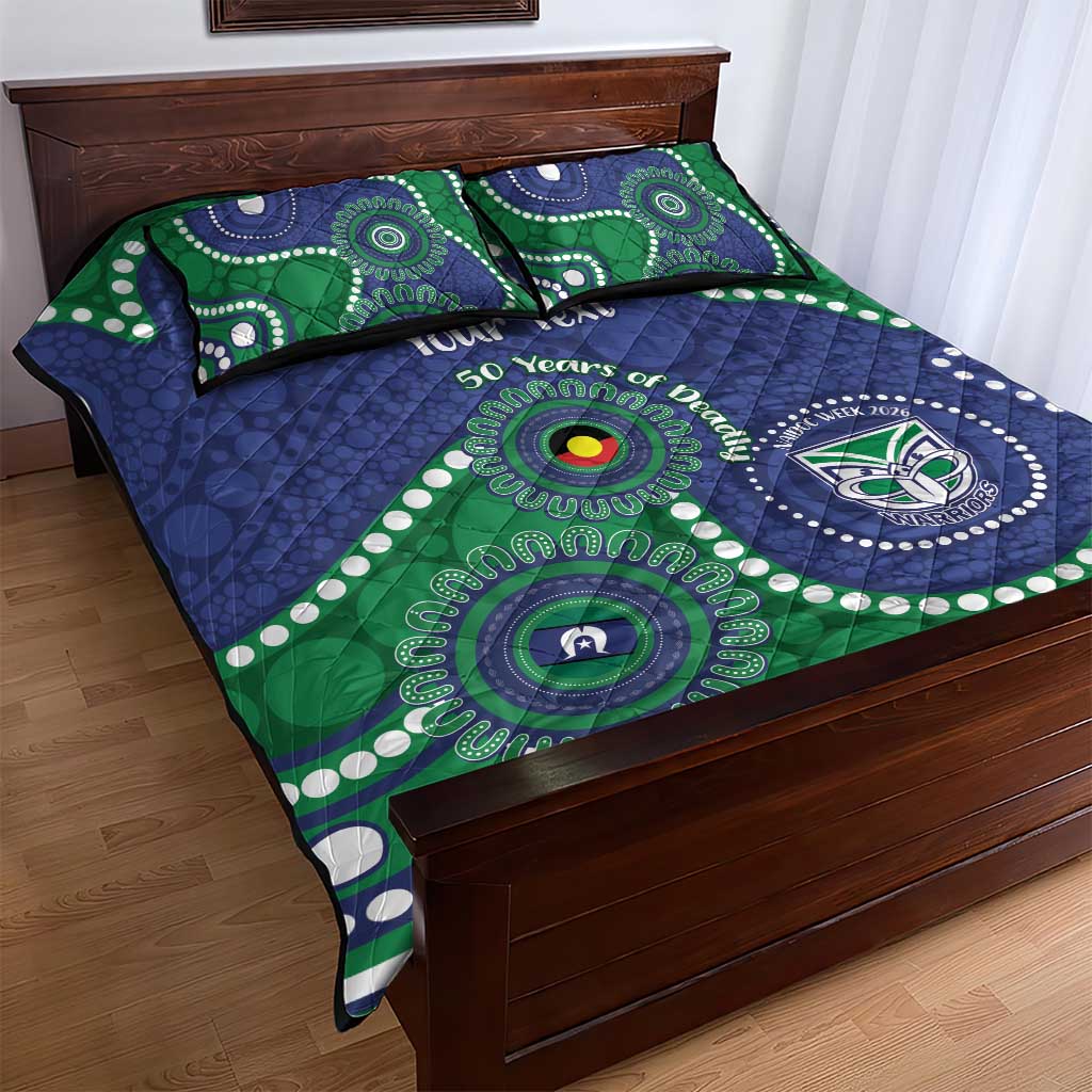 Warriors NAIDOC Week 2026 Personalised Quilt Bed Set 50 Years of Deadly Aboriginal Art