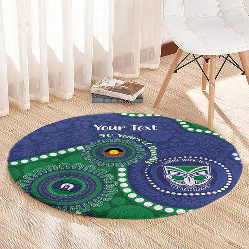 Warriors NAIDOC Week 2026 Personalised Round Carpet 50 Years of Deadly Aboriginal Art