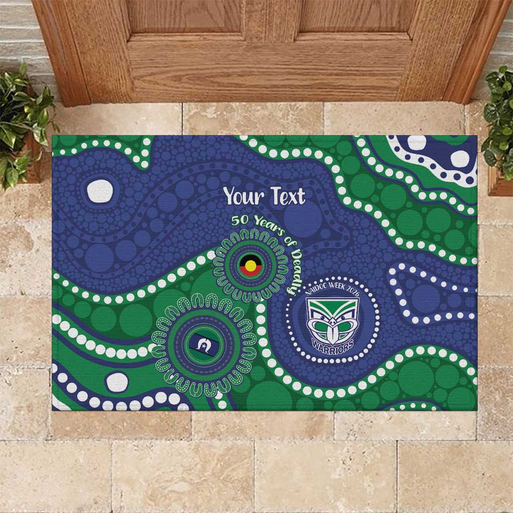 Warriors NAIDOC Week 2026 Personalised Rubber Doormat 50 Years of Deadly Aboriginal Art
