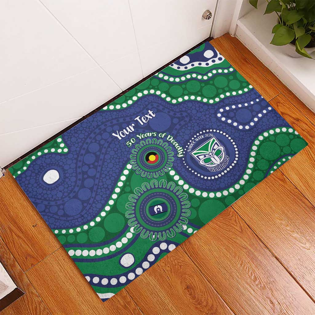 Warriors NAIDOC Week 2026 Personalised Rubber Doormat 50 Years of Deadly Aboriginal Art
