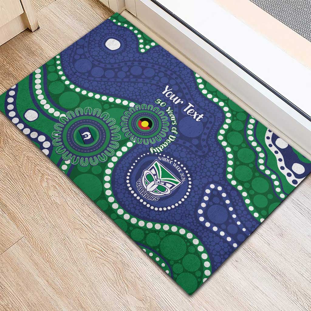 Warriors NAIDOC Week 2026 Personalised Rubber Doormat 50 Years of Deadly Aboriginal Art