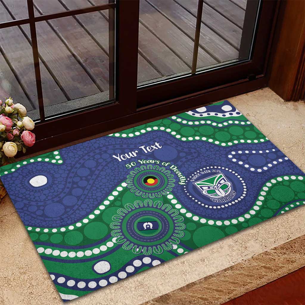 Warriors NAIDOC Week 2026 Personalised Rubber Doormat 50 Years of Deadly Aboriginal Art