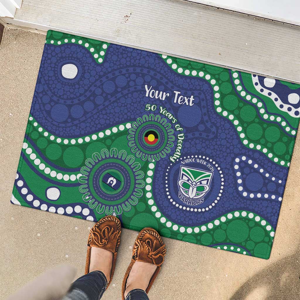 Warriors NAIDOC Week 2026 Personalised Rubber Doormat 50 Years of Deadly Aboriginal Art