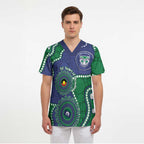 Warriors NAIDOC Week 2026 Personalised Scrub Top 50 Years of Deadly Aboriginal Art