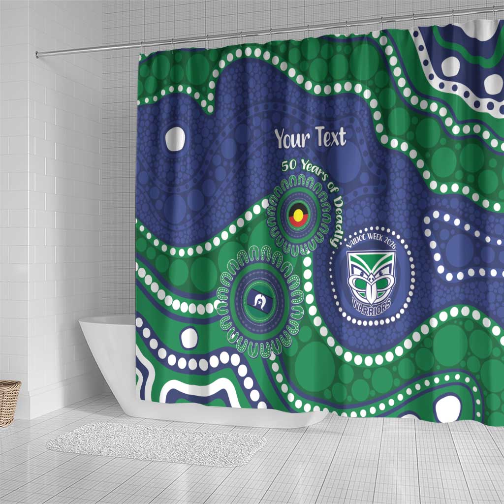 Warriors NAIDOC Week 2026 Personalised Shower Curtain 50 Years of Deadly Aboriginal Art