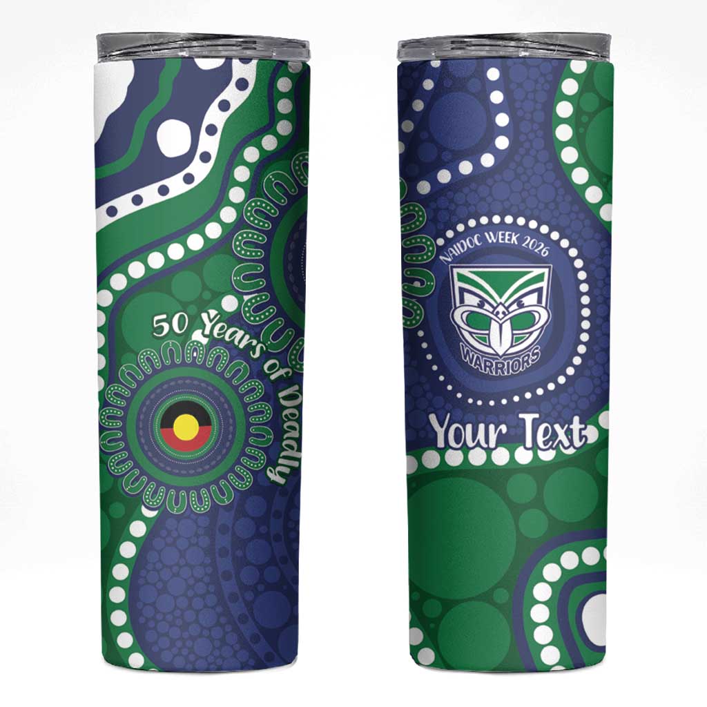 Warriors NAIDOC Week 2026 Personalised Skinny Tumbler 50 Years of Deadly Aboriginal Art