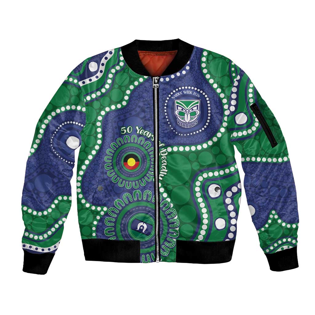 Warriors NAIDOC Week 2026 Personalised Sleeve Zip Bomber Jacket 50 Years of Deadly Aboriginal Art
