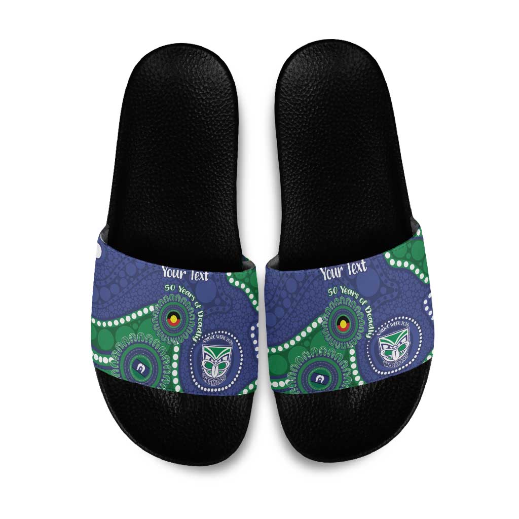 Warriors NAIDOC Week 2026 Personalised Slide Sandals 50 Years of Deadly Aboriginal Art