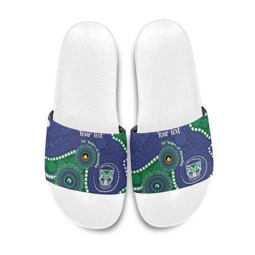 Warriors NAIDOC Week 2026 Personalised Slide Sandals 50 Years of Deadly Aboriginal Art