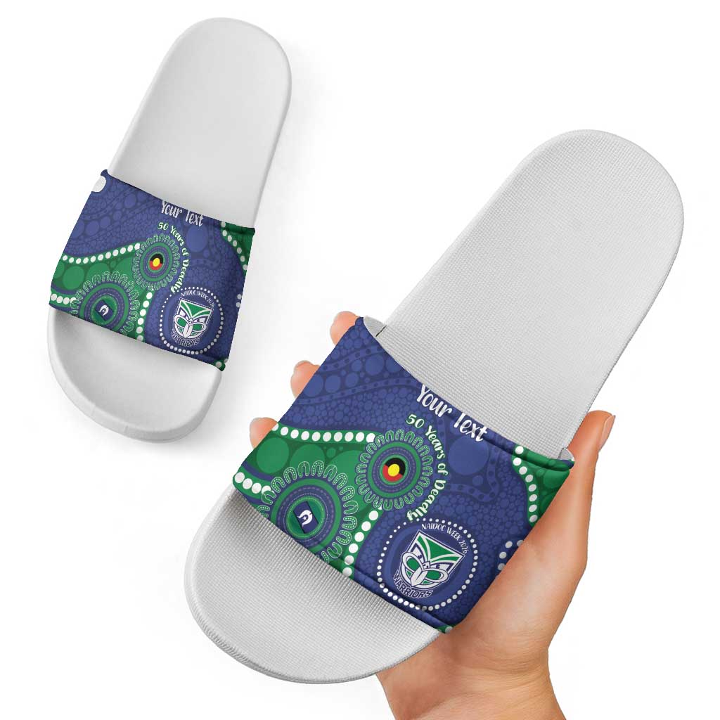 Warriors NAIDOC Week 2026 Personalised Slide Sandals 50 Years of Deadly Aboriginal Art