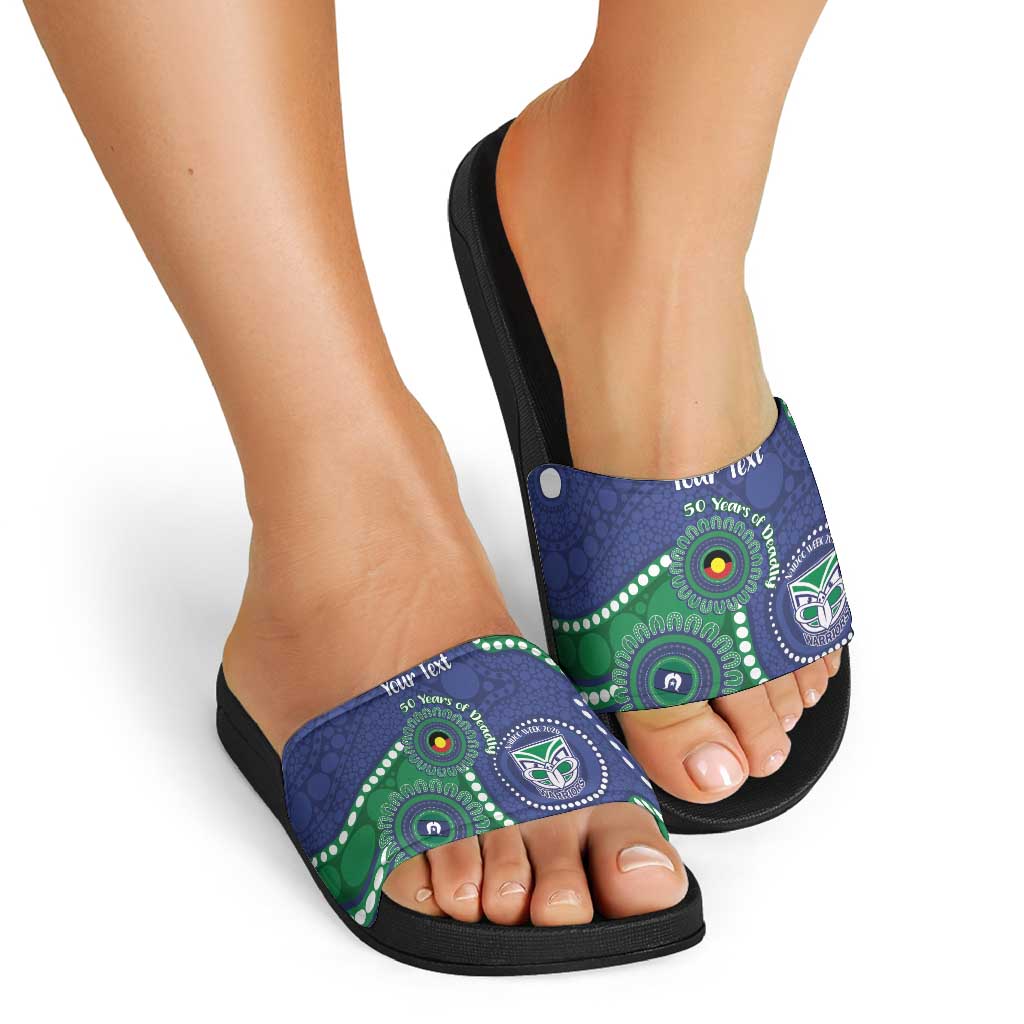 Warriors NAIDOC Week 2026 Personalised Slide Sandals 50 Years of Deadly Aboriginal Art